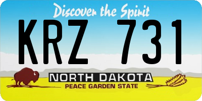 ND license plate KRZ731