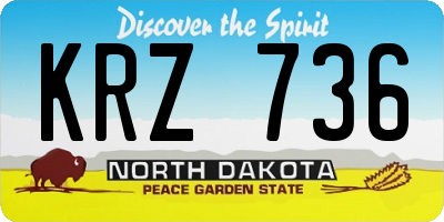 ND license plate KRZ736