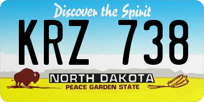 ND license plate KRZ738