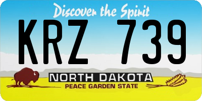 ND license plate KRZ739