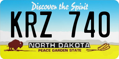 ND license plate KRZ740