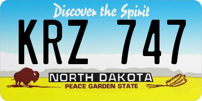ND license plate KRZ747