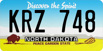 ND license plate KRZ748