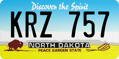 ND license plate KRZ757