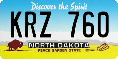 ND license plate KRZ760
