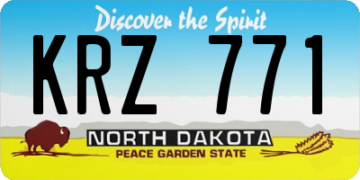 ND license plate KRZ771