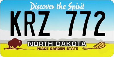 ND license plate KRZ772
