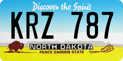 ND license plate KRZ787