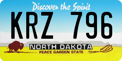 ND license plate KRZ796