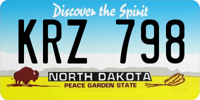 ND license plate KRZ798