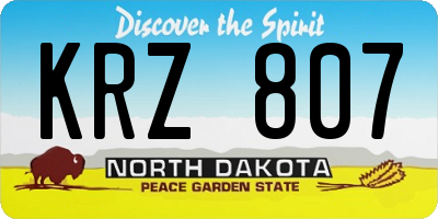 ND license plate KRZ807
