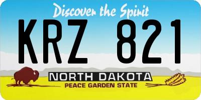 ND license plate KRZ821