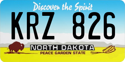 ND license plate KRZ826