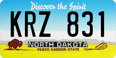 ND license plate KRZ831