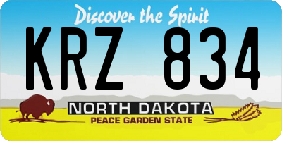 ND license plate KRZ834