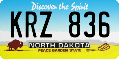 ND license plate KRZ836