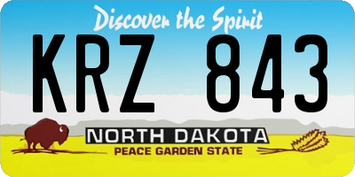 ND license plate KRZ843