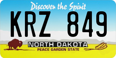 ND license plate KRZ849