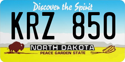 ND license plate KRZ850