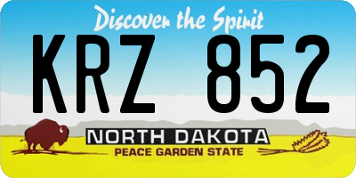ND license plate KRZ852