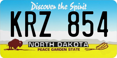 ND license plate KRZ854