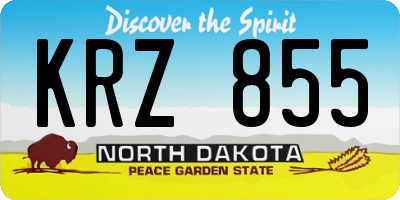 ND license plate KRZ855
