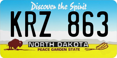 ND license plate KRZ863