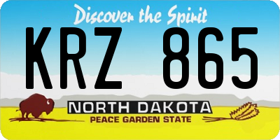 ND license plate KRZ865