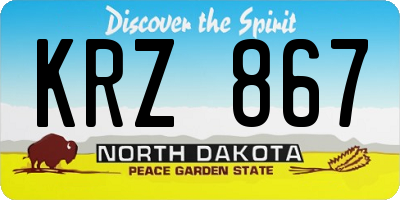 ND license plate KRZ867