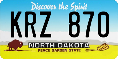 ND license plate KRZ870