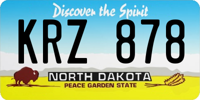 ND license plate KRZ878