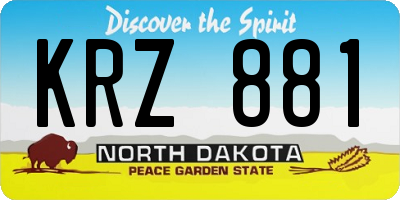 ND license plate KRZ881