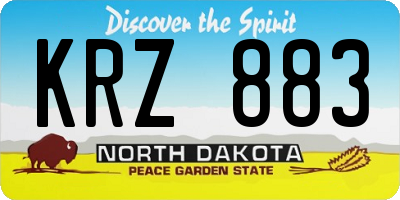 ND license plate KRZ883