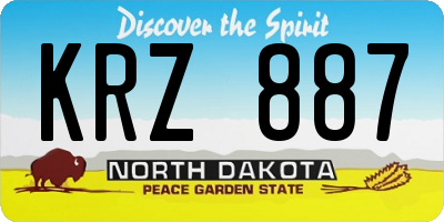 ND license plate KRZ887