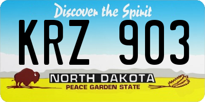 ND license plate KRZ903