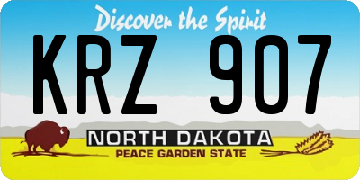 ND license plate KRZ907