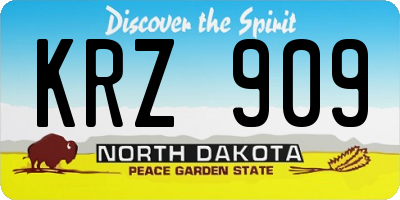 ND license plate KRZ909