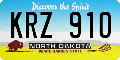 ND license plate KRZ910