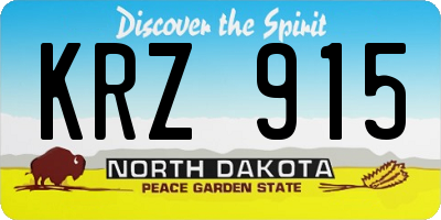 ND license plate KRZ915