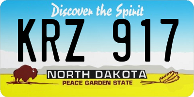 ND license plate KRZ917