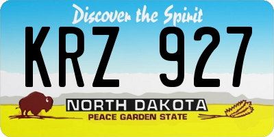 ND license plate KRZ927