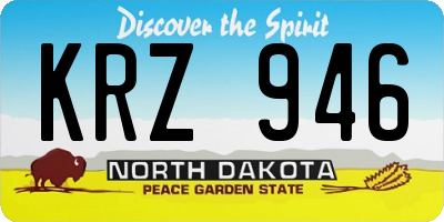 ND license plate KRZ946