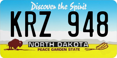 ND license plate KRZ948