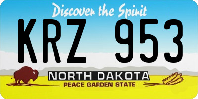 ND license plate KRZ953