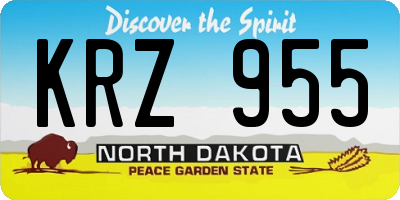 ND license plate KRZ955