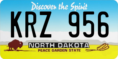 ND license plate KRZ956