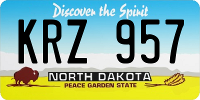 ND license plate KRZ957