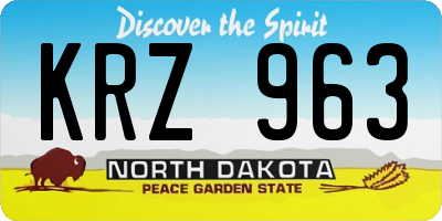 ND license plate KRZ963