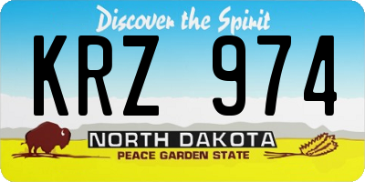 ND license plate KRZ974