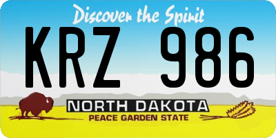 ND license plate KRZ986